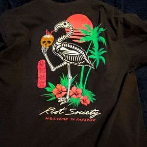 Riot society flamingo skeleton shirt